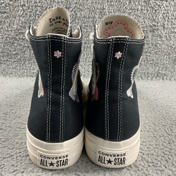 Converse Shoes 10 Chuck Taylor Lift Hi Crafted Patchwork All Star Flower‎ Patch - Picture 6 of 16